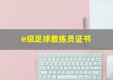 e级足球教练员证书