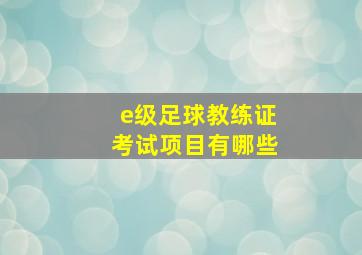 e级足球教练证考试项目有哪些