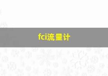 fci流量计