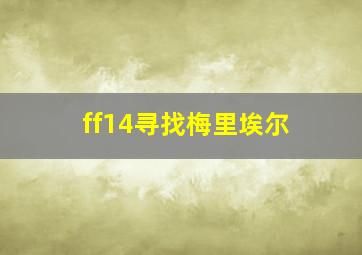 ff14寻找梅里埃尔