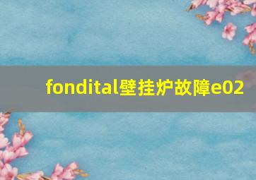 fondital壁挂炉故障e02