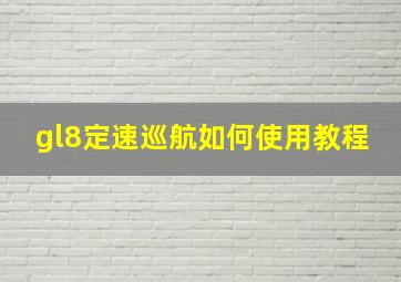 gl8定速巡航如何使用教程