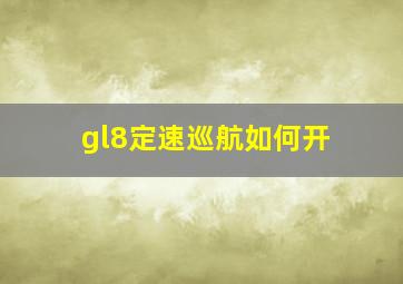 gl8定速巡航如何开