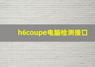 h6coupe电脑检测接口