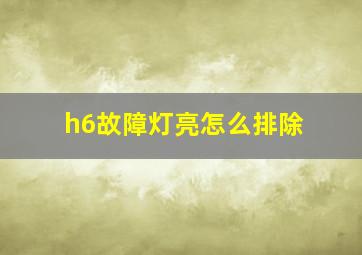 h6故障灯亮怎么排除