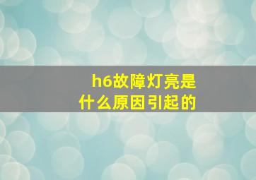 h6故障灯亮是什么原因引起的