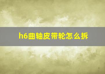 h6曲轴皮带轮怎么拆