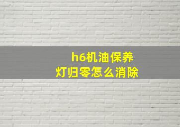 h6机油保养灯归零怎么消除