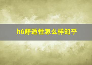 h6舒适性怎么样知乎