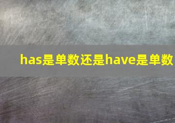 has是单数还是have是单数