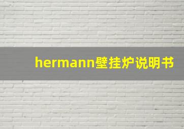 hermann壁挂炉说明书