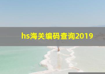 hs海关编码查询2019