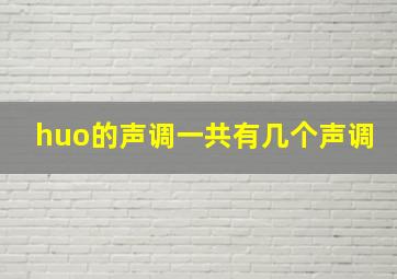 huo的声调一共有几个声调