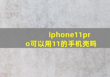 iphone11pro可以用11的手机壳吗