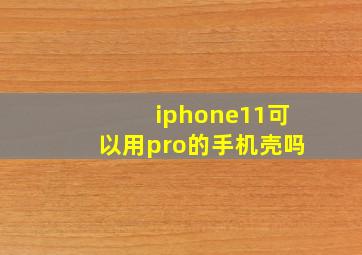 iphone11可以用pro的手机壳吗