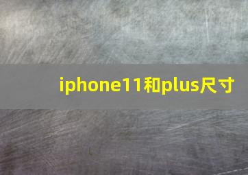 iphone11和plus尺寸