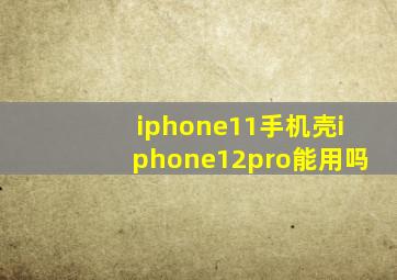 iphone11手机壳iphone12pro能用吗