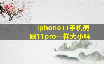 iphone11手机壳跟11pro一样大小吗