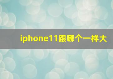 iphone11跟哪个一样大