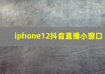 iphone12抖音直播小窗口