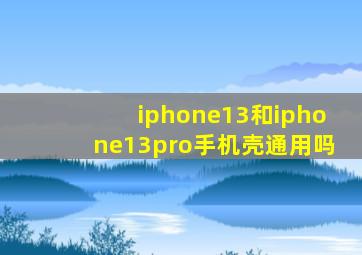 iphone13和iphone13pro手机壳通用吗