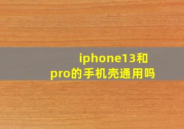 iphone13和pro的手机壳通用吗