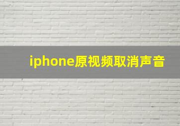 iphone原视频取消声音