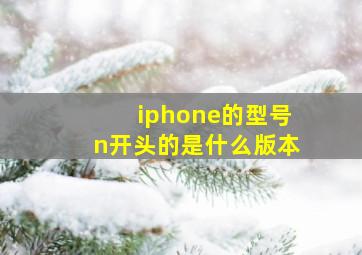 iphone的型号n开头的是什么版本