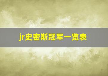 jr史密斯冠军一览表