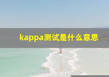 kappa测试是什么意思