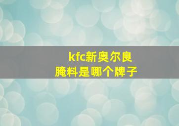 kfc新奥尔良腌料是哪个牌子