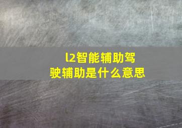 l2智能辅助驾驶辅助是什么意思