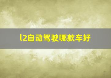 l2自动驾驶哪款车好