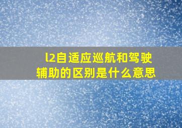 l2自适应巡航和驾驶辅助的区别是什么意思