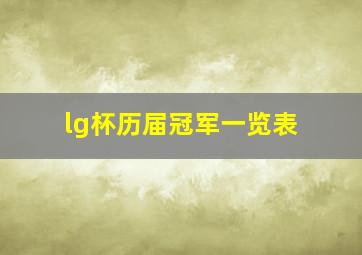 lg杯历届冠军一览表