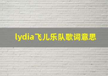 lydia飞儿乐队歌词意思