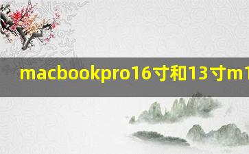 macbookpro16寸和13寸m1怎么选