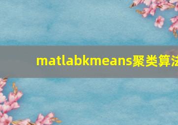 matlabkmeans聚类算法