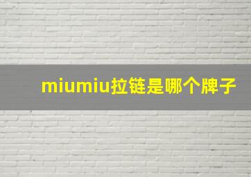 miumiu拉链是哪个牌子