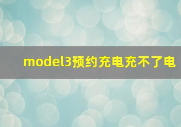 model3预约充电充不了电