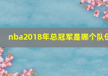 nba2018年总冠军是哪个队伍