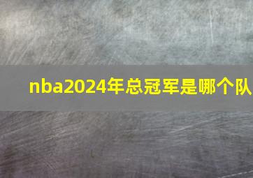 nba2024年总冠军是哪个队