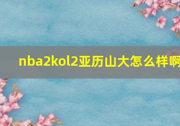 nba2kol2亚历山大怎么样啊