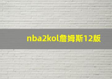 nba2kol詹姆斯12版