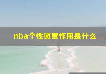 nba个性徽章作用是什么