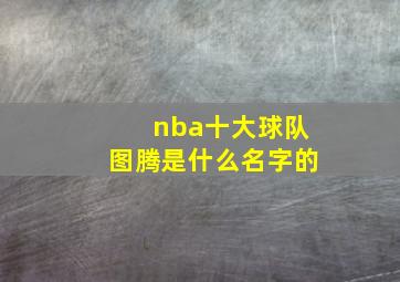 nba十大球队图腾是什么名字的