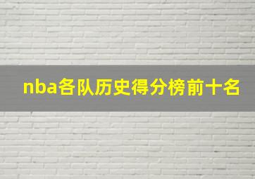 nba各队历史得分榜前十名