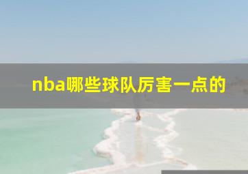 nba哪些球队厉害一点的