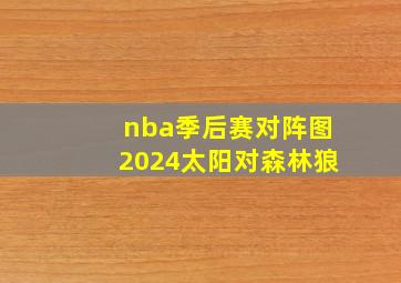 nba季后赛对阵图2024太阳对森林狼