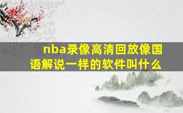 nba录像高清回放像国语解说一样的软件叫什么